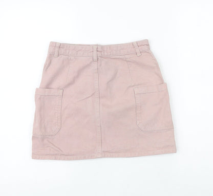 BDG Womens Pink Cotton Cargo Skirt Size XS Button