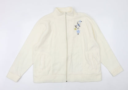 Anne de Lancey Womens Ivory Polyester Jacket Size L Zip