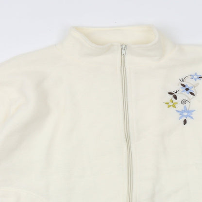 Anne de Lancey Womens Ivory Polyester Jacket Size L Zip