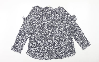 Womens UK Size L H&M Blue Basic Blouse