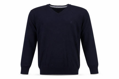 Douglas Mens Blue V-Neck Acrylic Pullover Jumper Size M Long Sleeve
