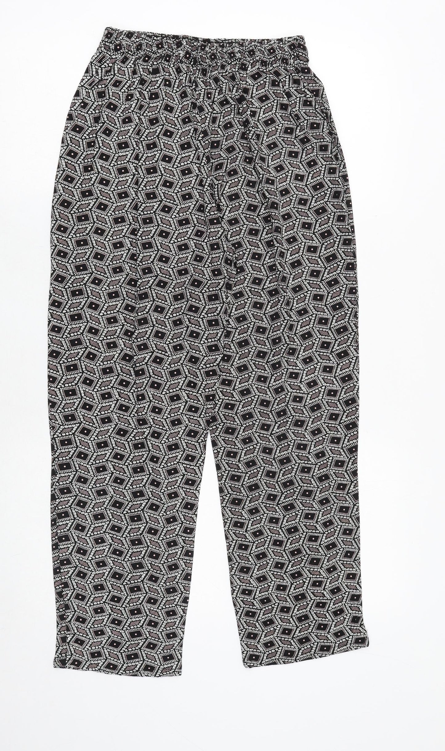 Womens UK Size S Preworn Regular Fit  Black Trousers