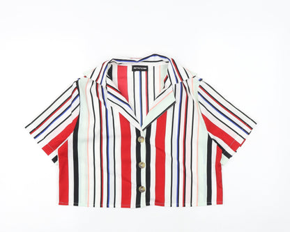 Womens UK Size 6 PRETTYLITTLETHING Multicoloured Cropped Button-Up