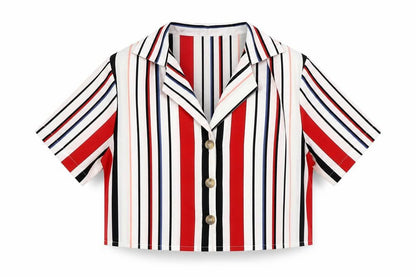 Womens UK Size 6 PRETTYLITTLETHING Multicoloured Cropped Button-Up