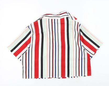 Womens UK Size 6 PRETTYLITTLETHING Multicoloured Cropped Button-Up