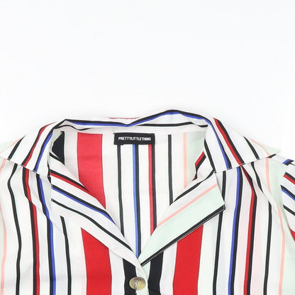 Womens UK Size 6 PRETTYLITTLETHING Multicoloured Cropped Button-Up