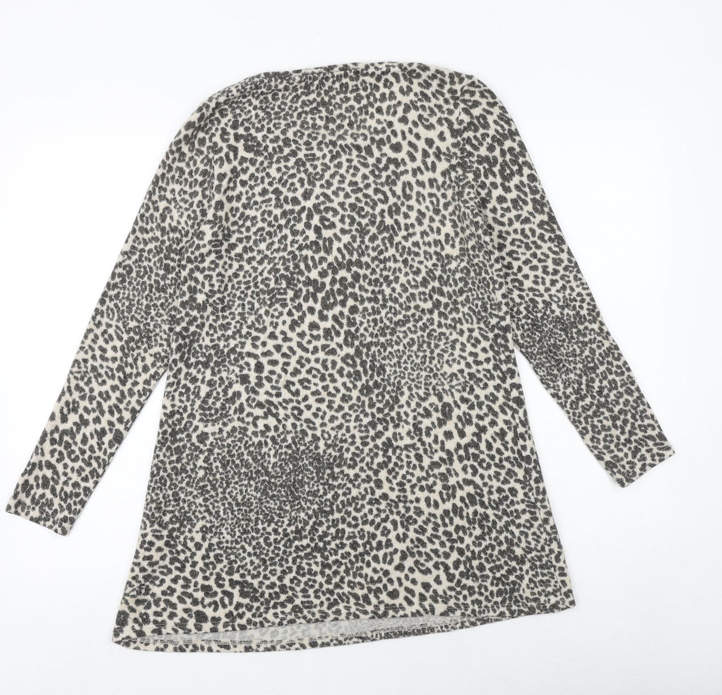 George Womens Brown Round Neck Animal Print Viscose Pullover Jumper Size 8 - Leopard Pattern