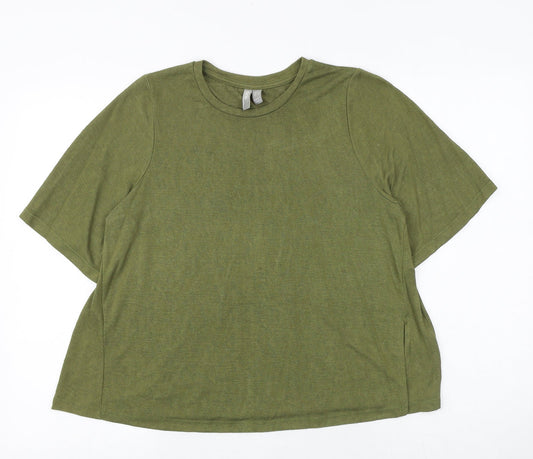 Womens UK Size 4 ASOS Green Basic T-Shirt