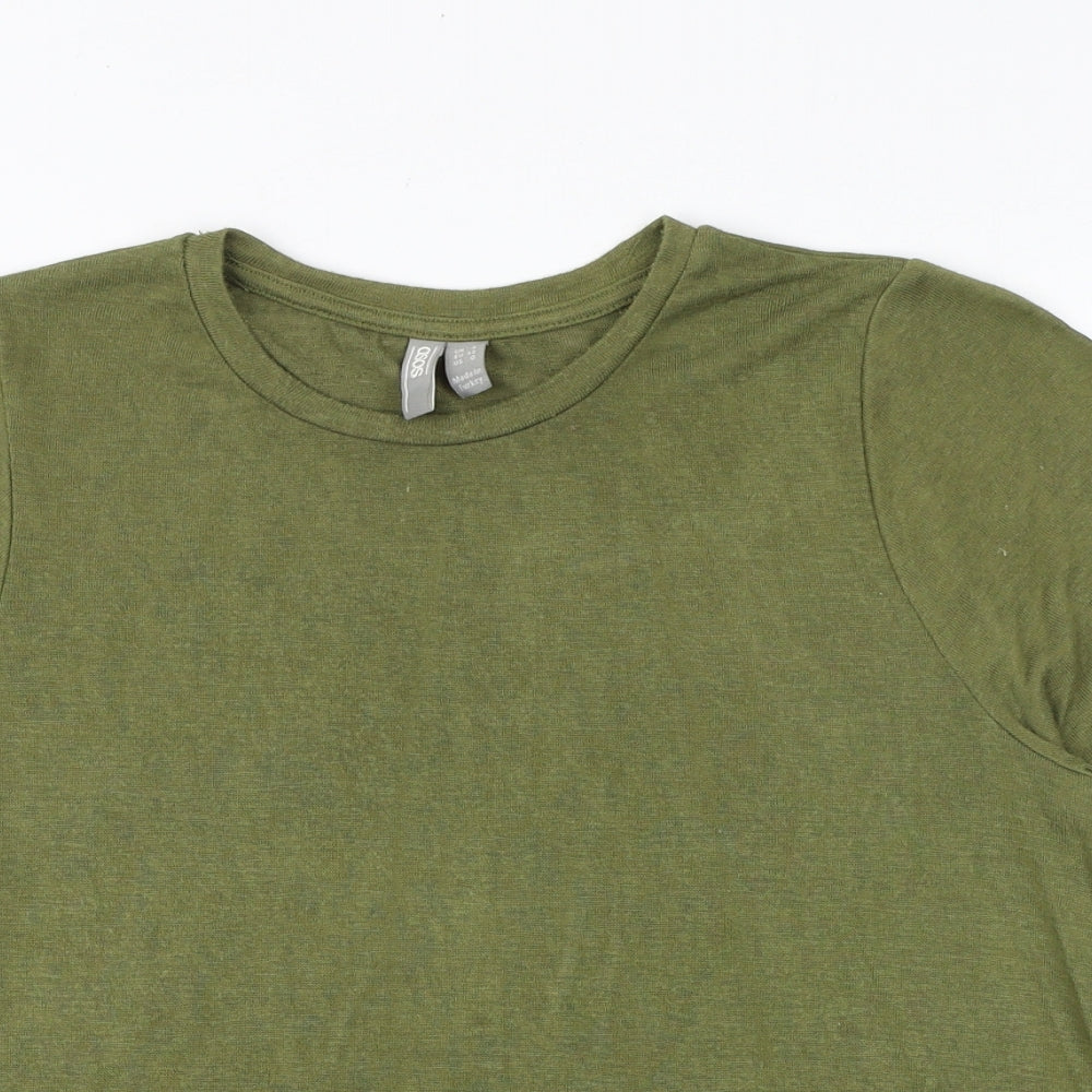Womens UK Size 4 ASOS Green Basic T-Shirt