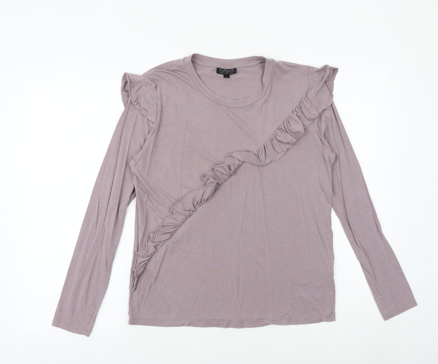 Womens UK Size 10 Topshop Purple Basic T-Shirt