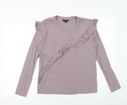 Womens UK Size 10 Topshop Purple Basic T-Shirt