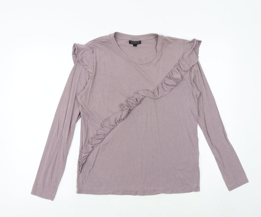 Womens UK Size 10 Topshop Purple Basic T-Shirt
