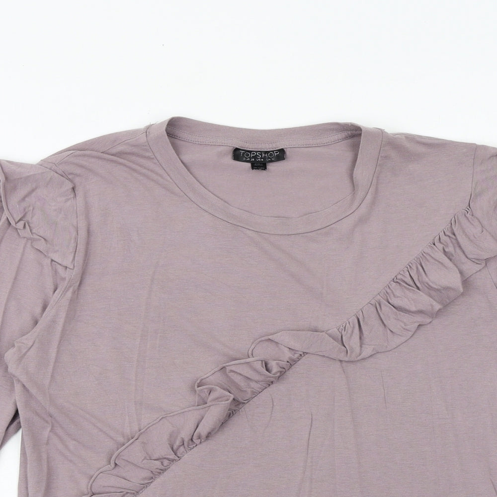 Womens UK Size 10 Topshop Purple Basic T-Shirt