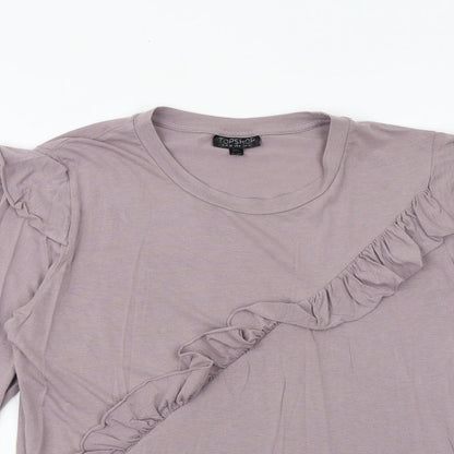 Womens UK Size 10 Topshop Purple Basic T-Shirt