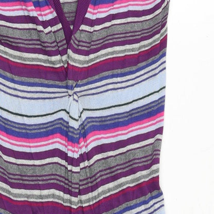 Phase Eight Womens Multicoloured Striped Polyester A-Line Size 10 V-Neck Pullover