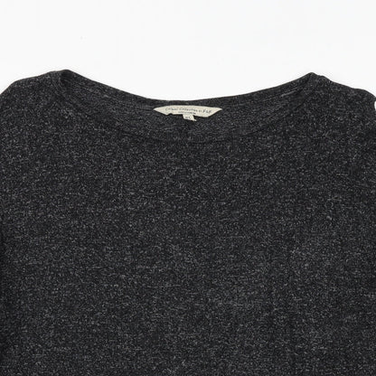 F&F Womens Grey Geometric Polyester Basic Blouse Size 8 Round Neck