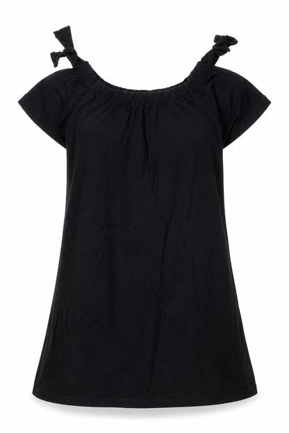 Papaya Womens Black 100% Cotton A-Line Size S Round Neck Pullover