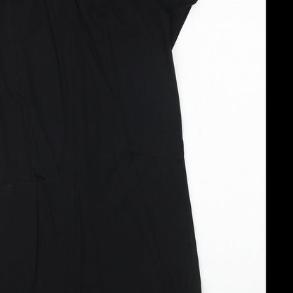 Papaya Womens Black 100% Cotton A-Line Size S Round Neck Pullover