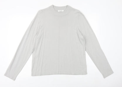 Marks and Spencer Womens Grey Mock Neck Acrylic Pullover Jumper Size 16