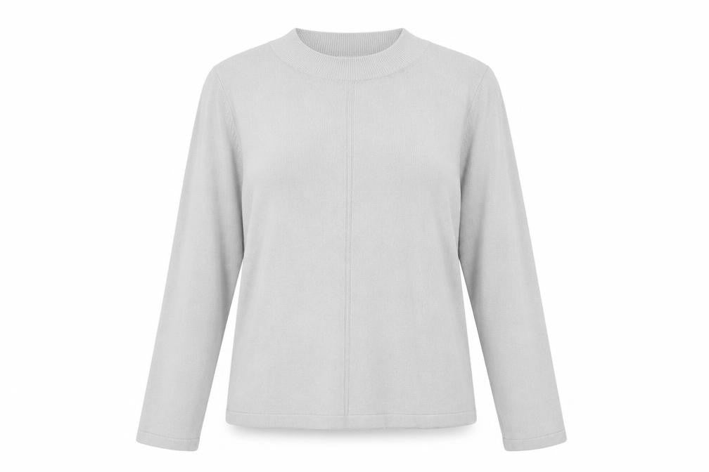 Marks and Spencer Womens Grey Mock Neck Acrylic Pullover Jumper Size 16