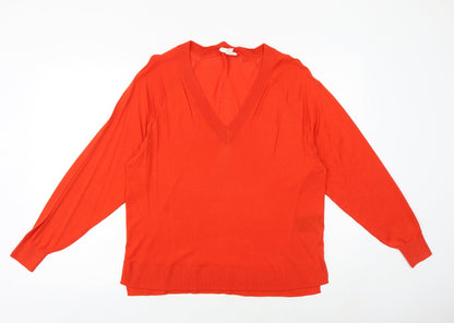 Womens UK Size M H&M Orange Pullover Jumper