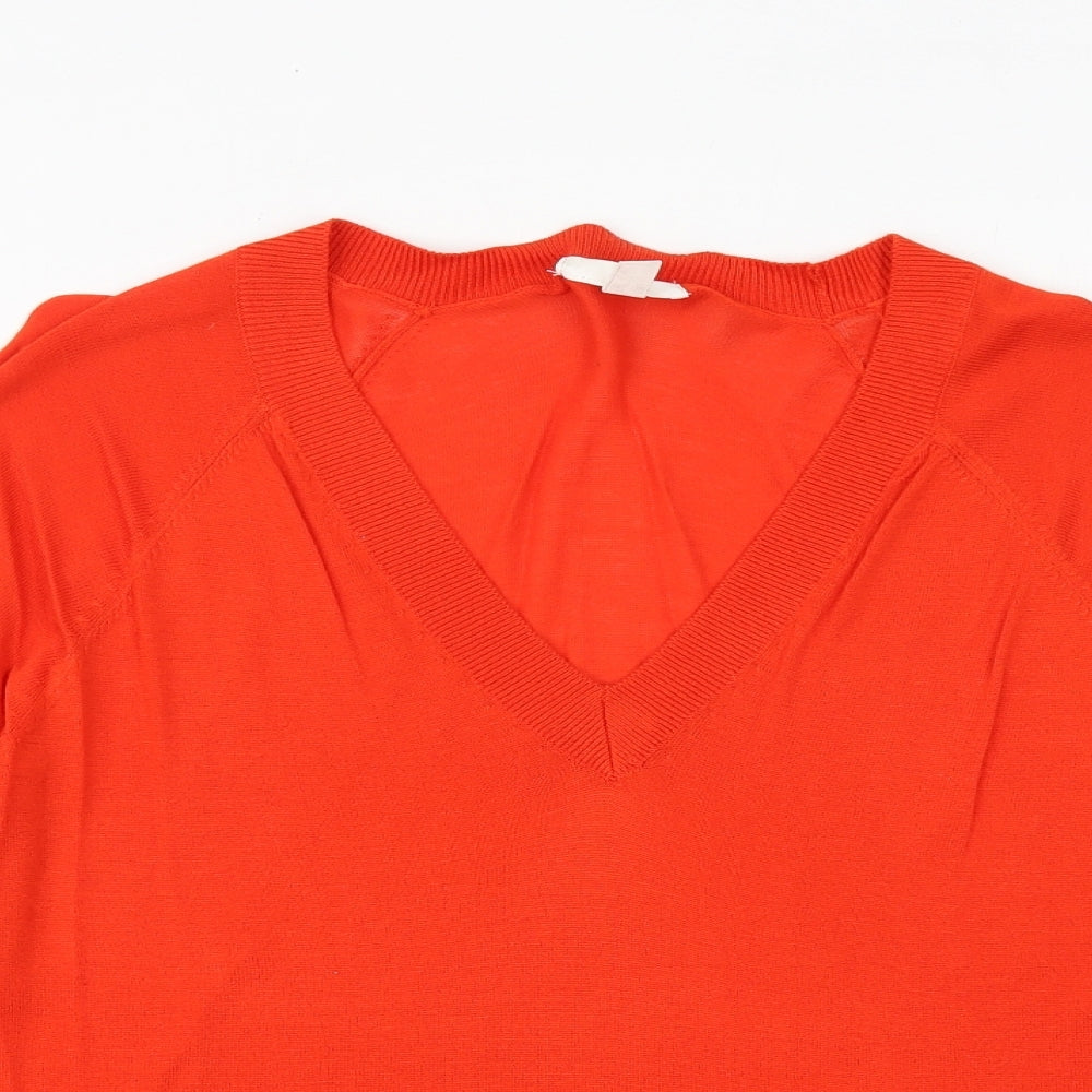 Womens UK Size M H&M Orange Pullover Jumper