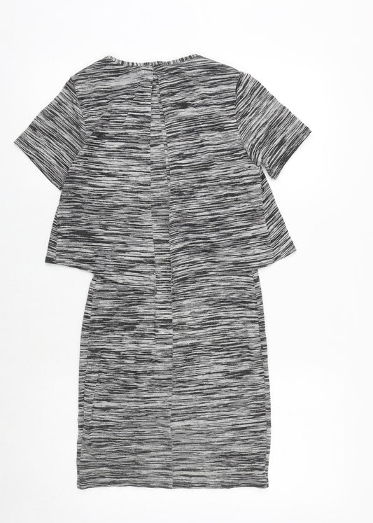New Look Womens Grey Viscose A-Line Size 8 Round Neck Pullover
