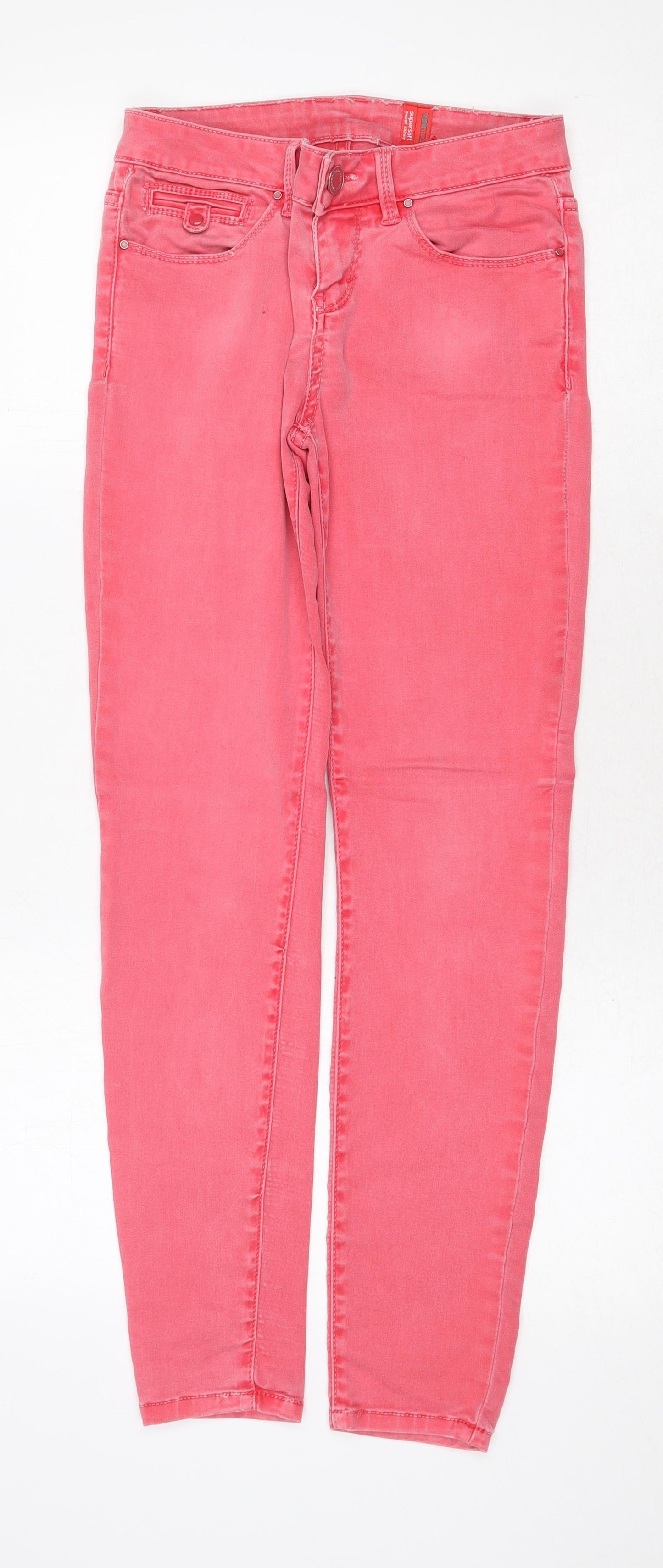 Womens UK Size 6 Yes Yes Regular Fit Straight Red Jeans