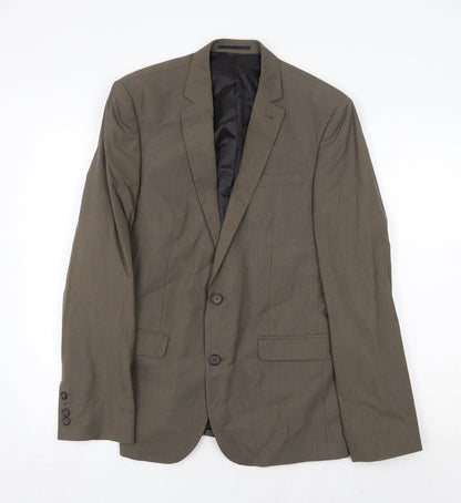 ASOS Mens Grey Polyester Jacket Suit Jacket Size 40 Regular