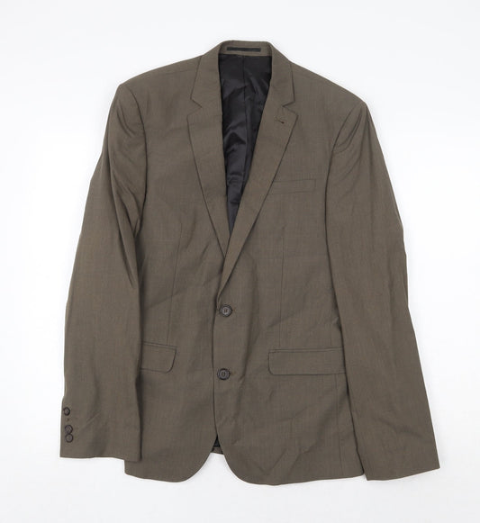 ASOS Mens Grey Polyester Jacket Suit Jacket Size 40 Regular