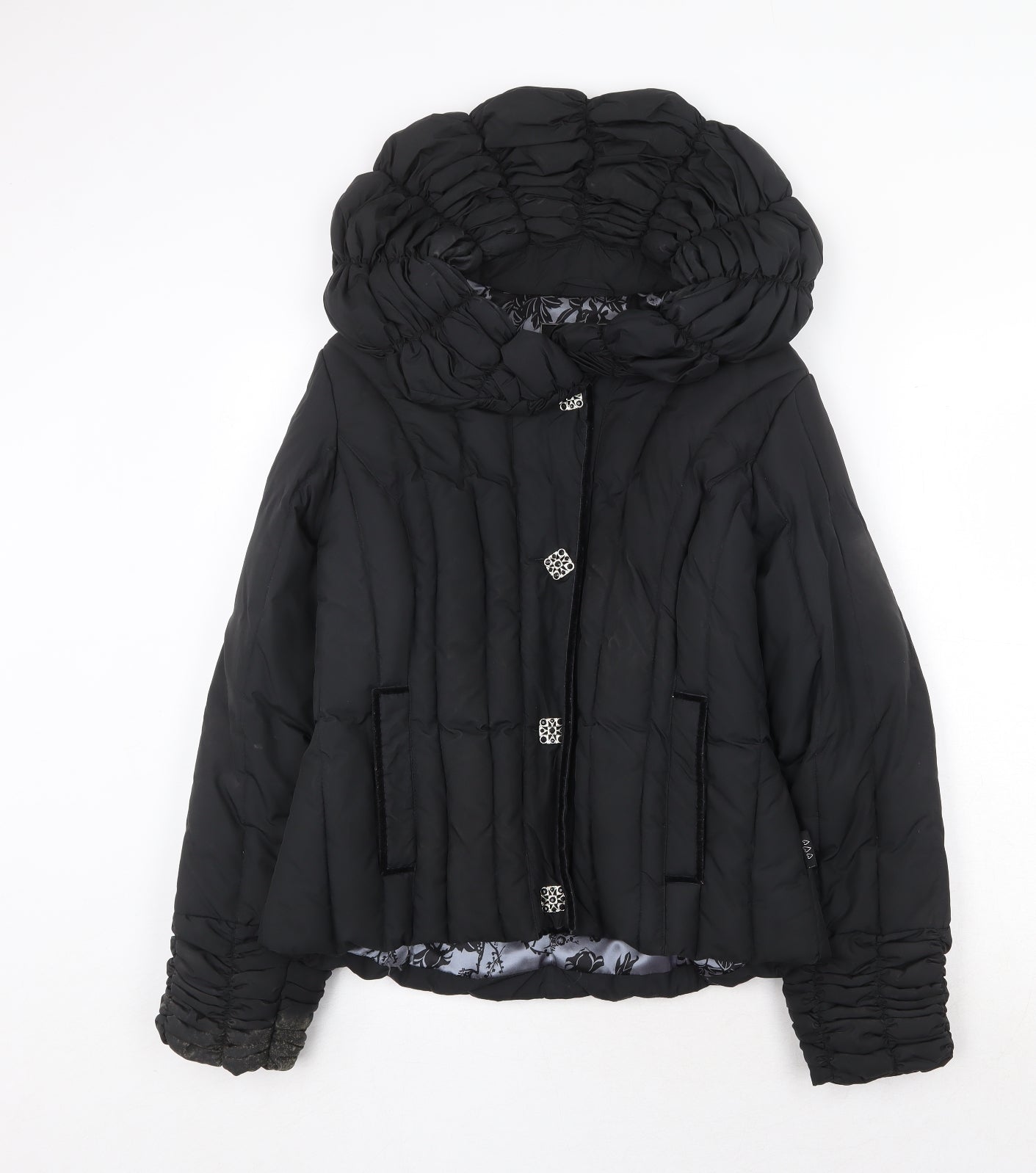 Womens UK Size S Per Una Black Quilted Coat
