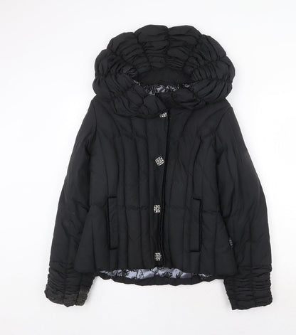Womens UK Size S Per Una Black Quilted Coat