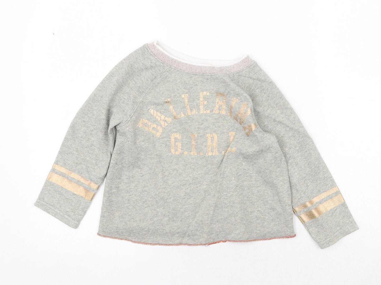 NEXT Girls Grey Cotton Pullover Sweatshirt Size 4XL Pullover - Ballerina Girl