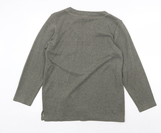 BHS Womens Green V-Neck Polyester Pullover Jumper Size 14