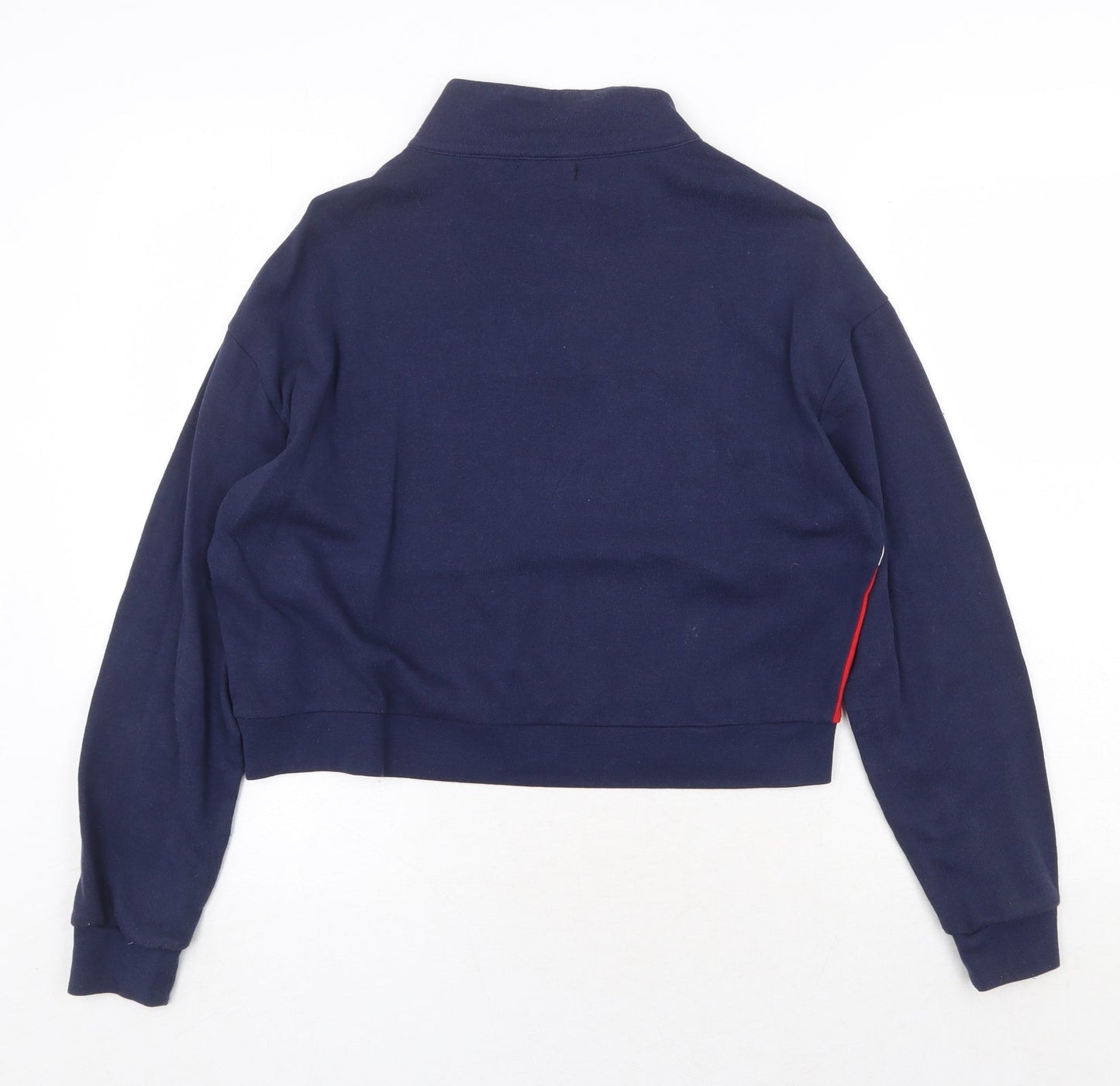 Fifth Sun Womens Blue Colourblock Cotton Pullover Sweatshirt Size XS Zip