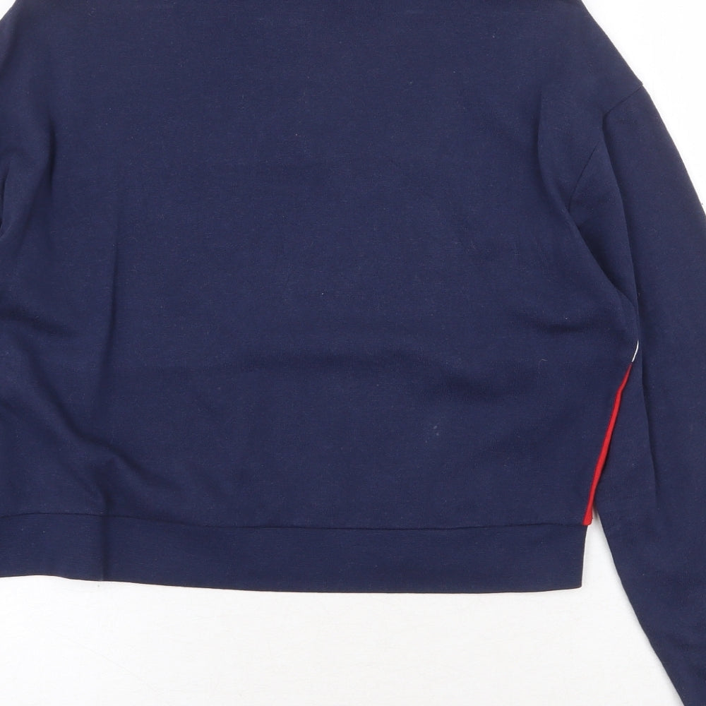 Fifth Sun Womens Blue Colourblock Cotton Pullover Sweatshirt Size XS Zip