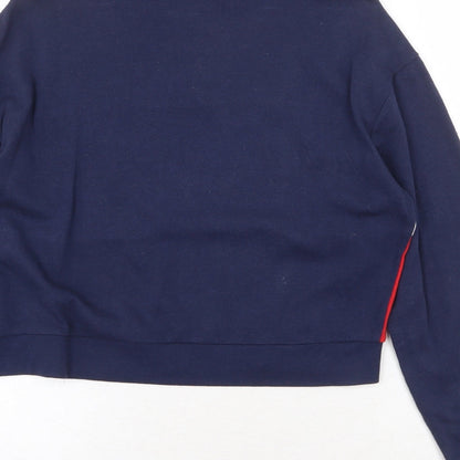 Fifth Sun Womens Blue Colourblock Cotton Pullover Sweatshirt Size XS Zip