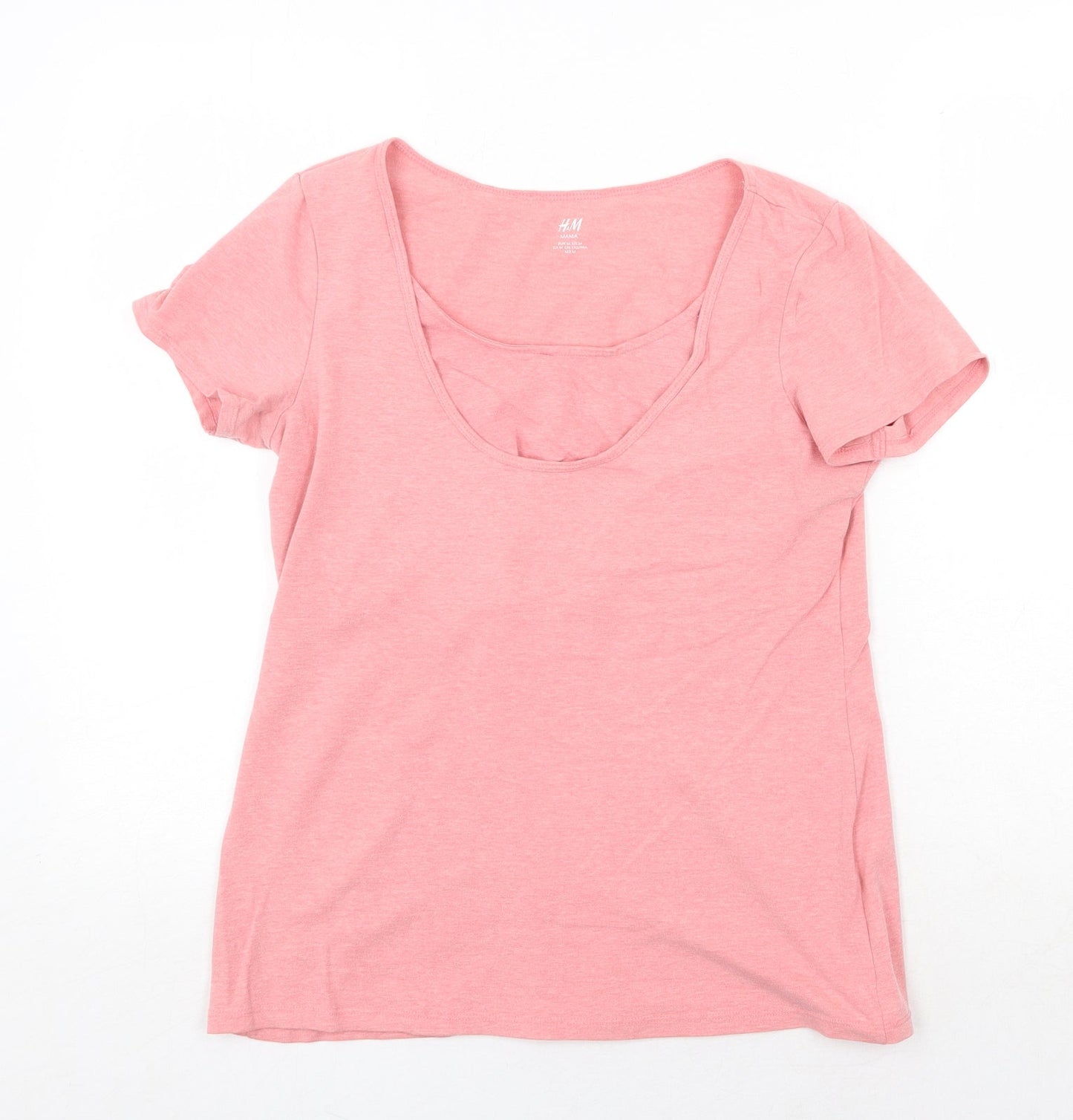 H&M Womens Pink Cotton Basic T-Shirt Size M Round Neck