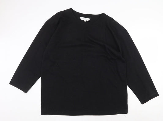 Womens UK Size 2XL Donna Lewis Black Basic T-Shirt