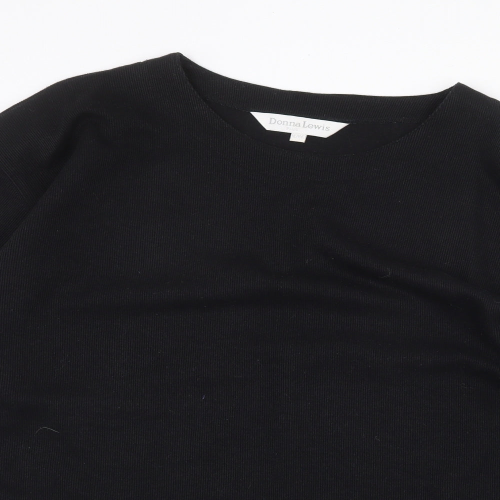 Womens UK Size 2XL Donna Lewis Black Basic T-Shirt