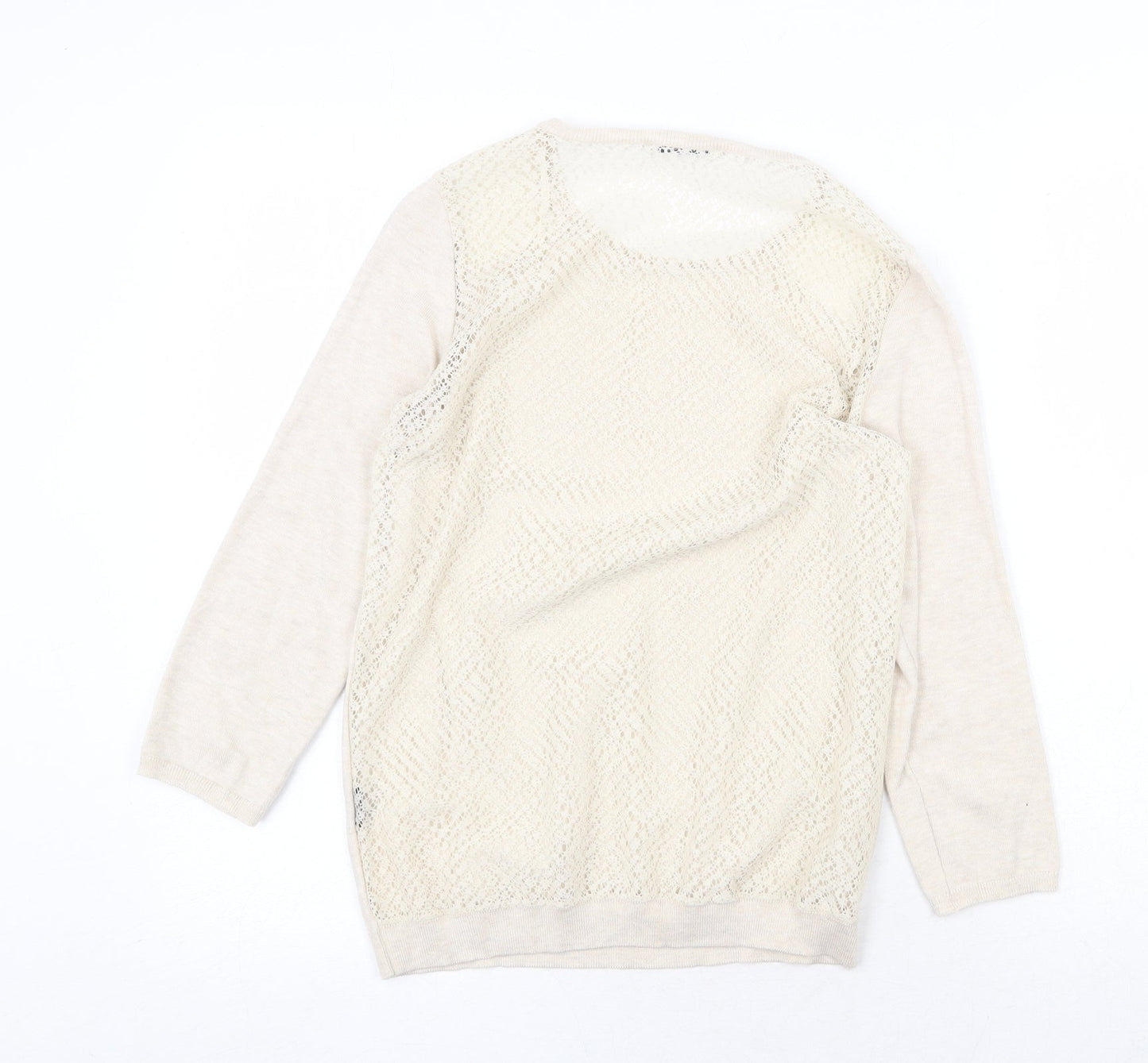 Womens UK Size S Zara Beige Pullover Jumper