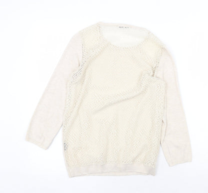 Womens UK Size S Zara Beige Pullover Jumper