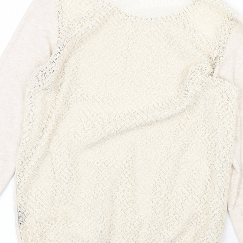 Womens UK Size S Zara Beige Pullover Jumper