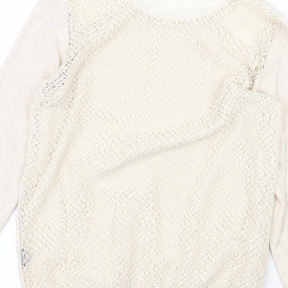 Womens UK Size S Zara Beige Pullover Jumper