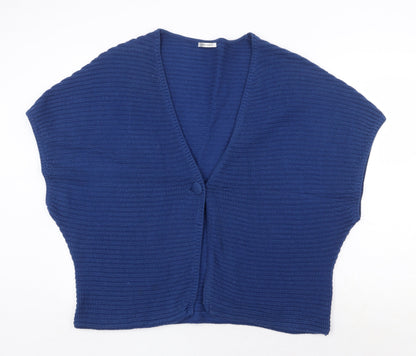 Artgiano Womens Blue V-Neck Cotton Cardigan Jumper Size M