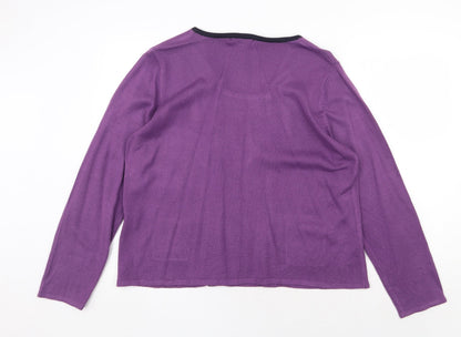Womens UK Size 2XL Anna Rose Purple Pullover Jumper