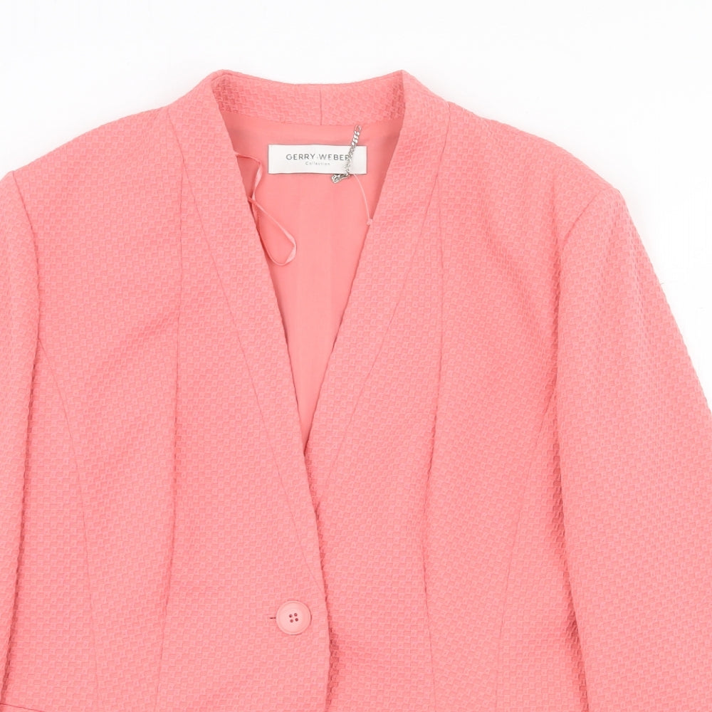 Gerry Weber Womens Pink Jacket Blazer Size 12 Button