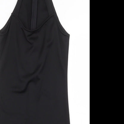 Preworn Womens Black Polyester Bodycon Size S Halter Zip