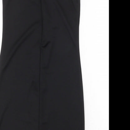 Preworn Womens Black Polyester Bodycon Size S Halter Zip
