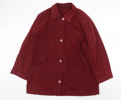 Womens UK Size M Bonmarché Red Pea Coat